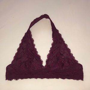Wine colored lace bralette